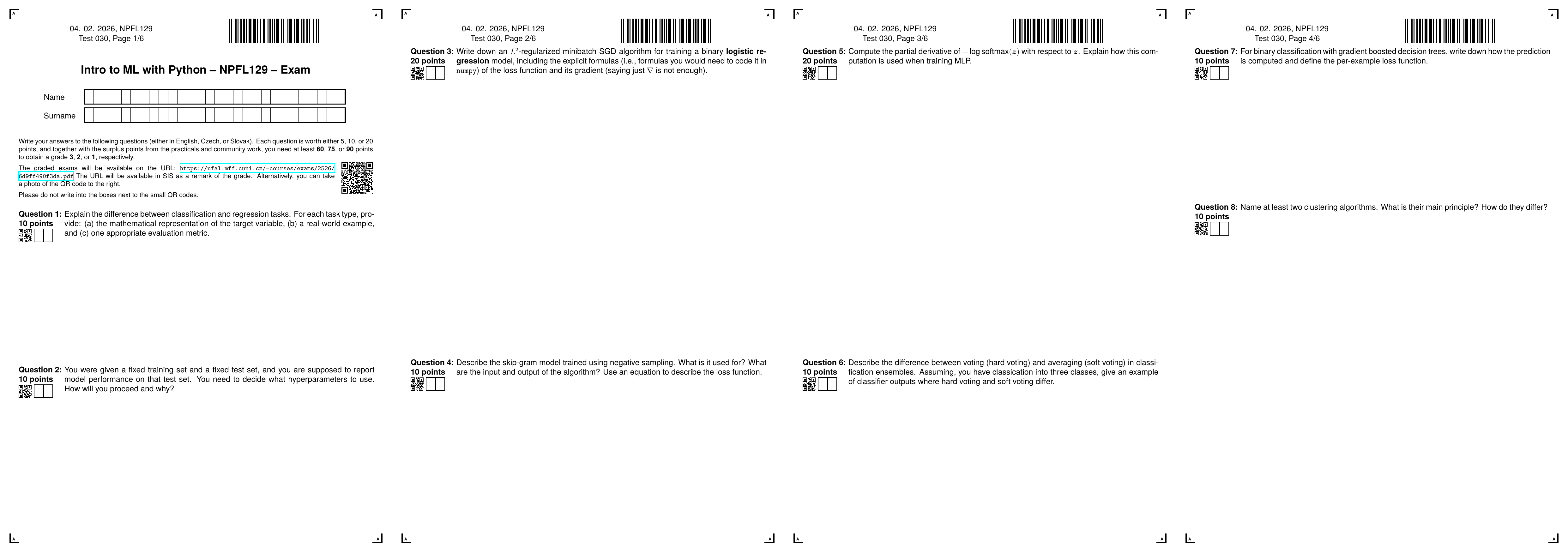 Example of an exam